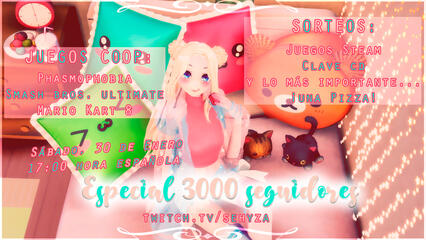 3k followers special stream poster for Sehyza